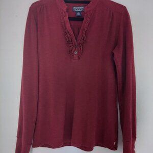 Polo Jeans Company by Ralph Lauren burgundy knit blouse in size L